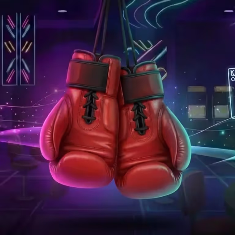 Rainbet Casino featuring a poker table stacked with chips and cards in a modern high-rise lounge overlooking the city skyline.